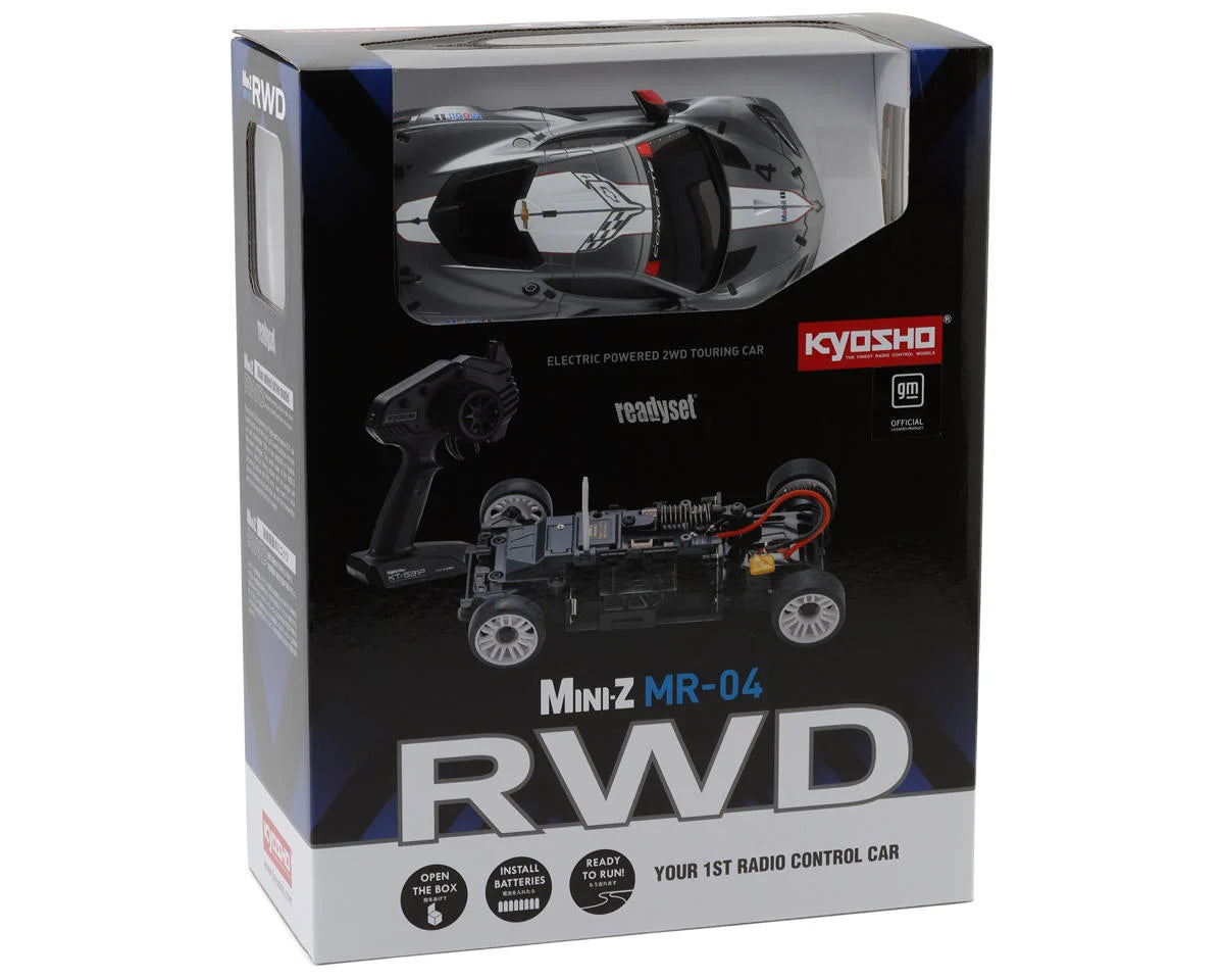 Kyosho MR-04 Mini-Z RWD ReadySet with Chevrolet Corvette C8.R Body (Gunmetal/White)